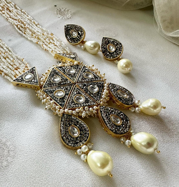 Victorian Sparkly sugar beaded hexa mala set