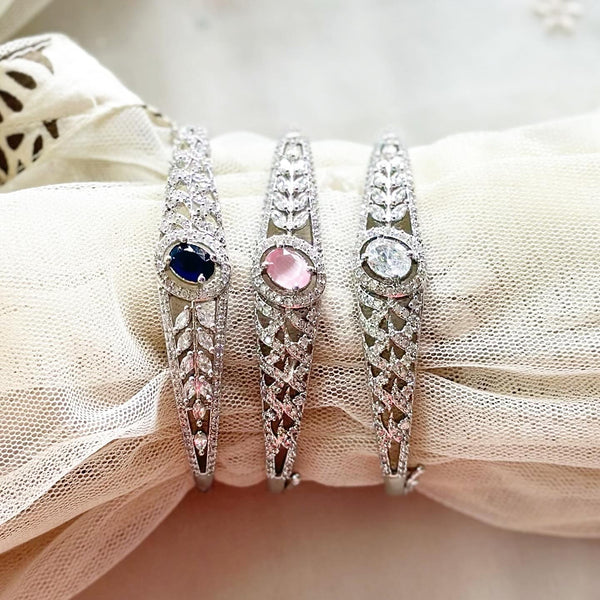 Silver CZ Oval bands bracelet