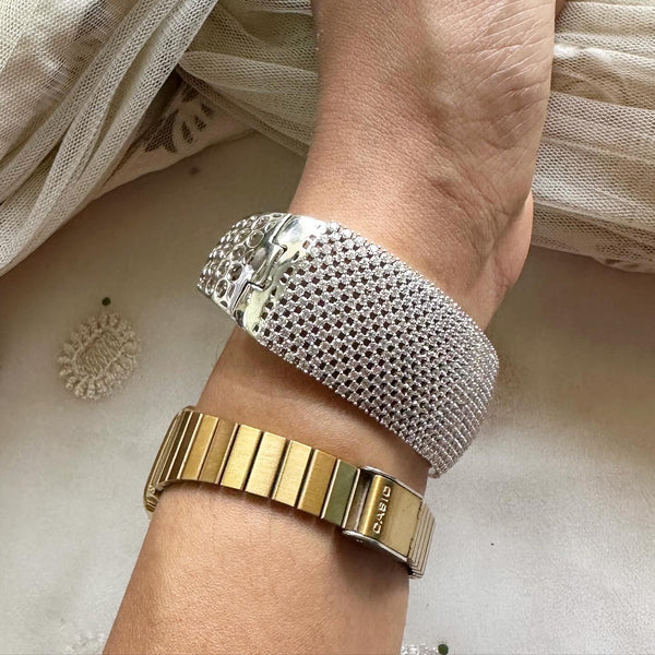 Silver CZ statement bracelet