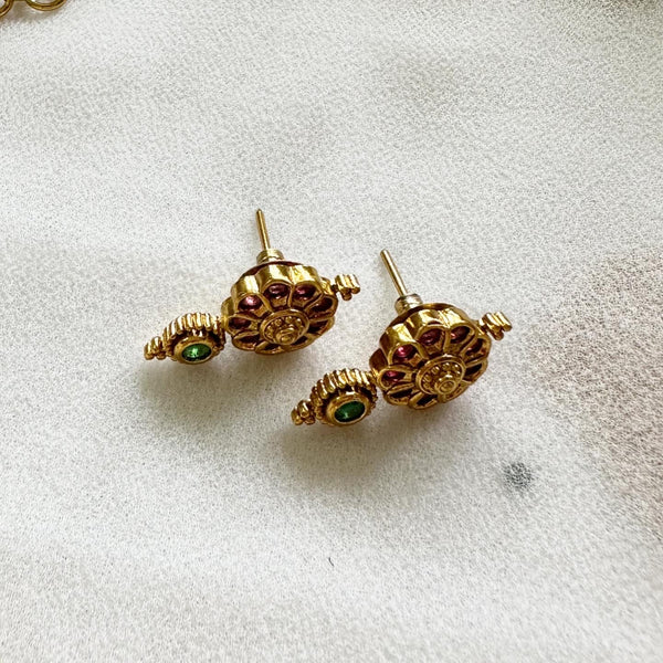 Antique Matte Kemp floral Paisley mesh set - Ruby-Green