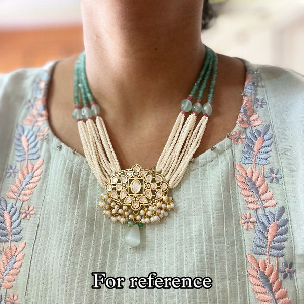 Imperial polki kundan Green short neckset