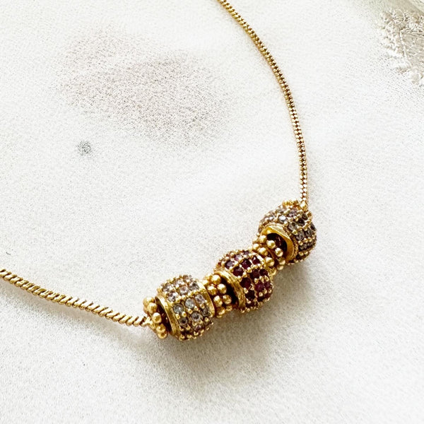 Sphere Matte CZ thin neckpiece