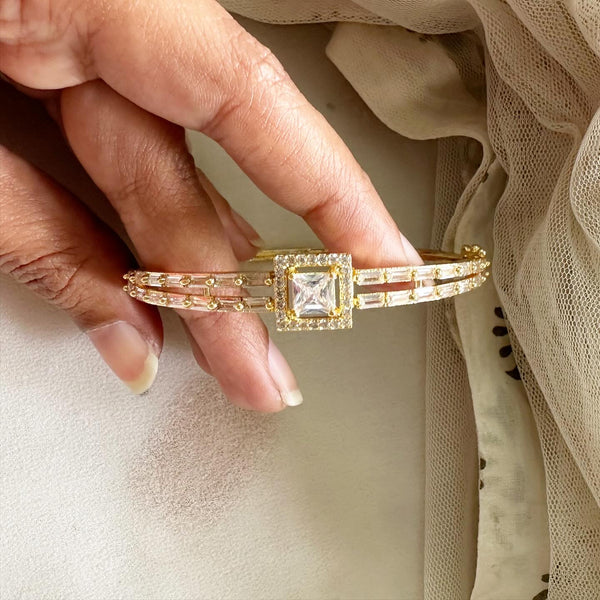 Gold CZ square thins bracelet