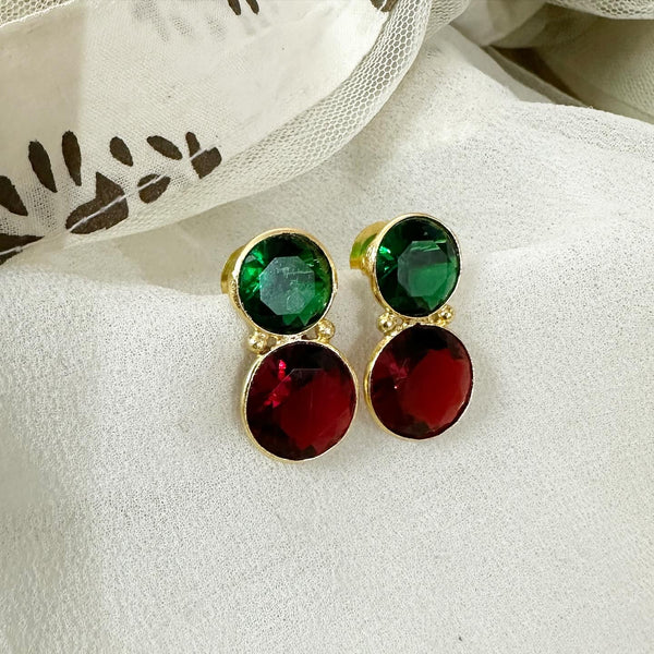 Double Dollops cut stone earrings
