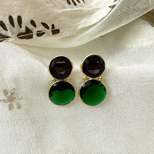Double Dollops cut stone earrings