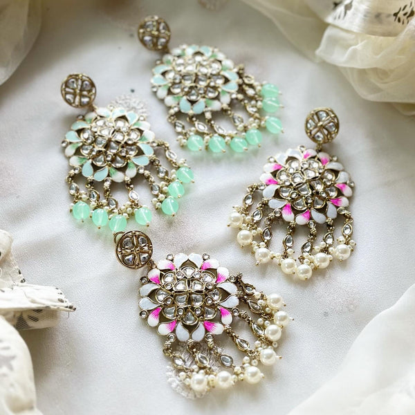 Enamel hand-painted cocktail earrings