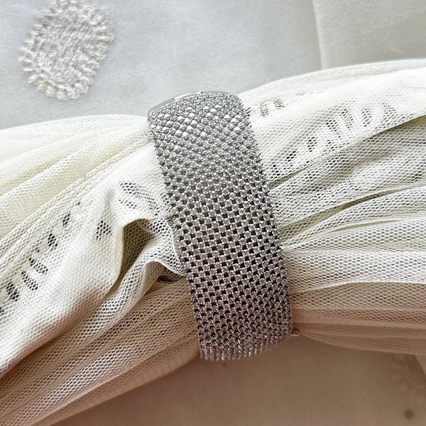 Silver CZ statement bracelet