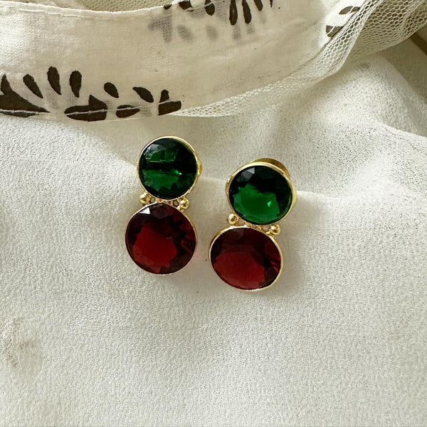 Double Dollops cut stone earrings