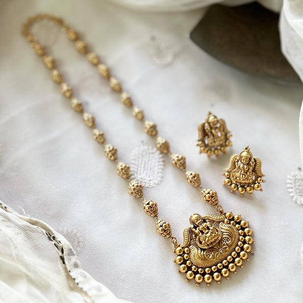 Pure matte Lakshmi beaded mala set