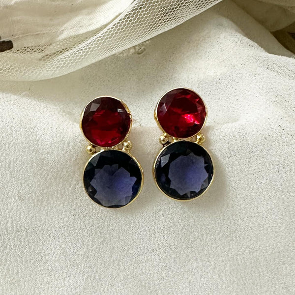 Double Dollops cut stone earrings