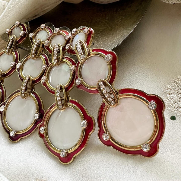 Mother of Pearl circles danglers