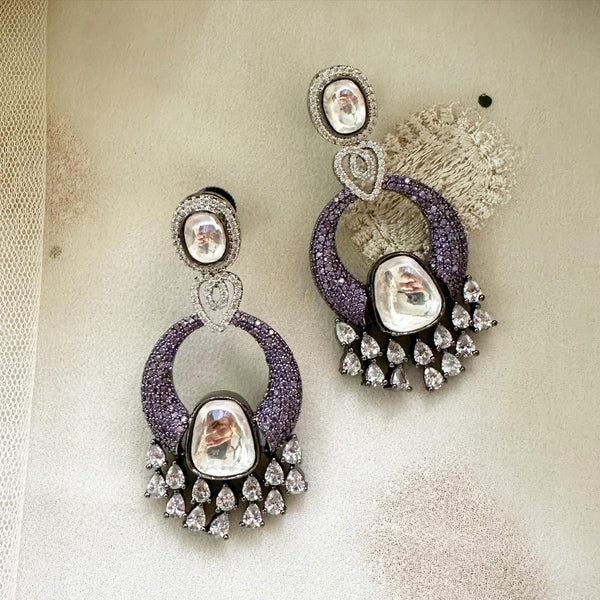 Polki CZ Chaand party earrings
