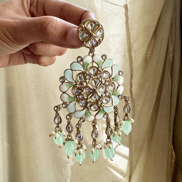 Enamel hand-painted cocktail earrings