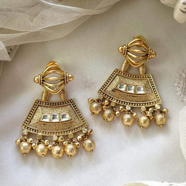 Gold Polki Swing Pret earrings - Adorna