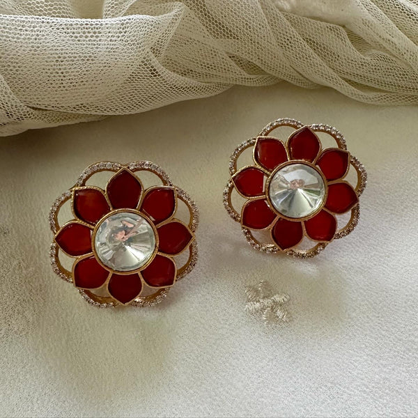 Pretty Floral ring earrings - Adorna