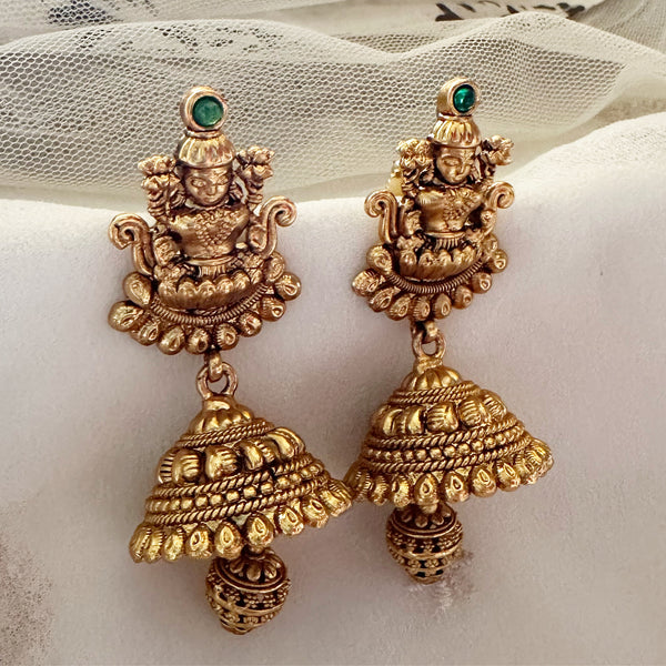 Matte Lakshmi dots drop jumkhas