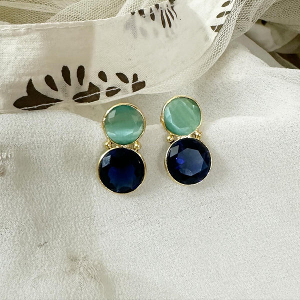 Double Dollops cut stone earrings