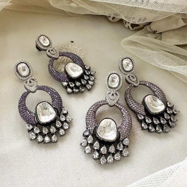 Polki CZ Chaand party earrings