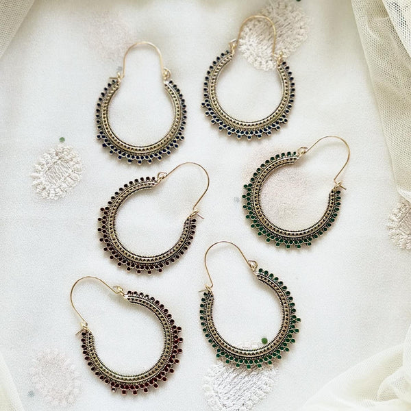 Chaand dots hoop style earrings