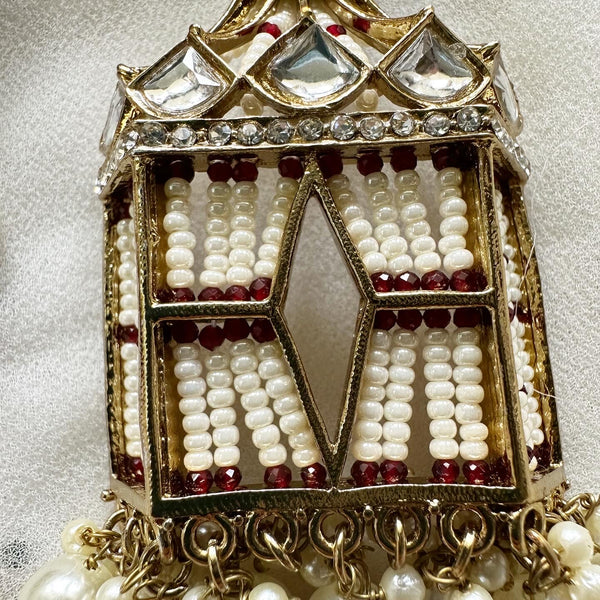 Polki Kundan palanquin earrings - Adorna