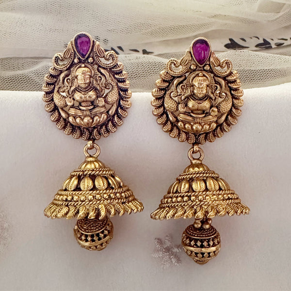 Matte Lakshmi Paisley Halo drop jumkhas