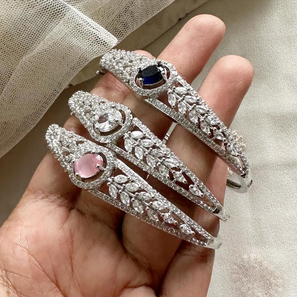 Silver CZ Oval bands bracelet