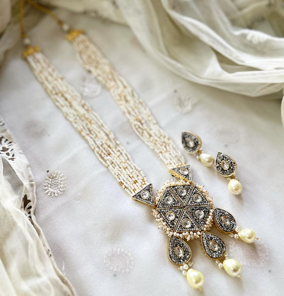 Victorian Sparkly sugar beaded hexa mala set