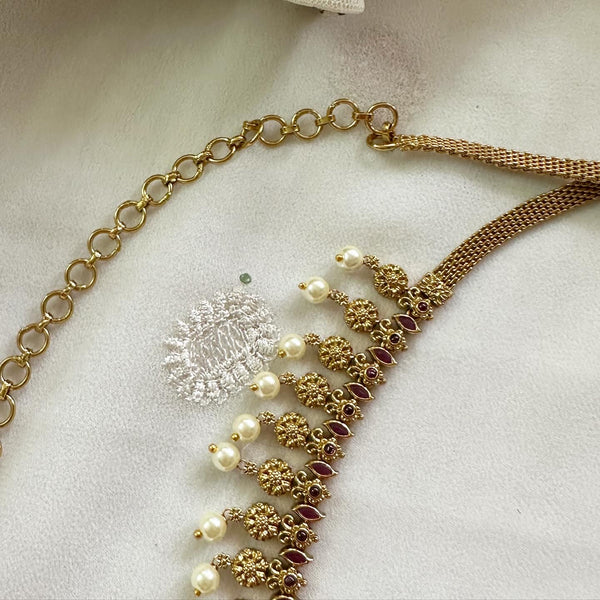 Bridal Antique Peacock floral Lakshmi coin hipchain