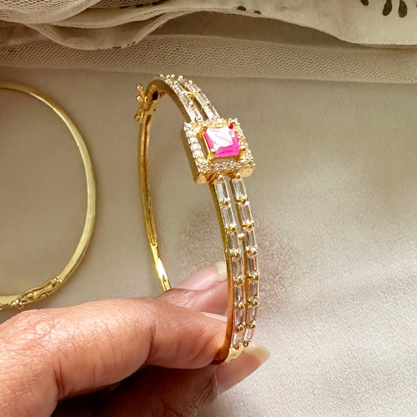 Gold CZ square thins bracelet
