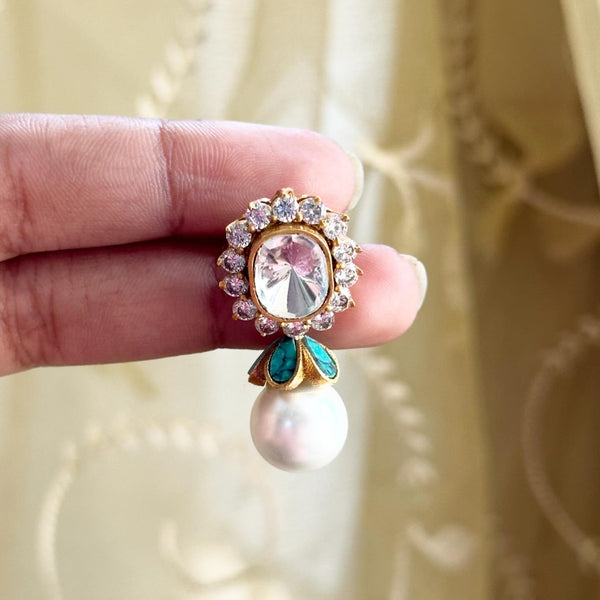 Polki Kundan Jadau umbrella pearl drops