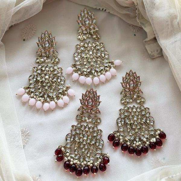 Thee-Thamarai jumbo Polki danglers - Adorna