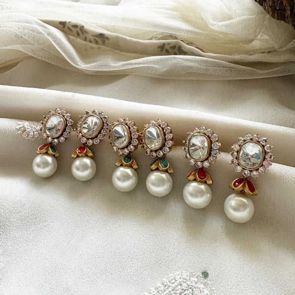 Polki Kundan Jadau umbrella pearl drops