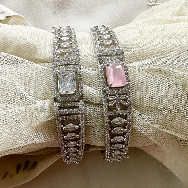 Silver CZ Rectangle bands bracelet