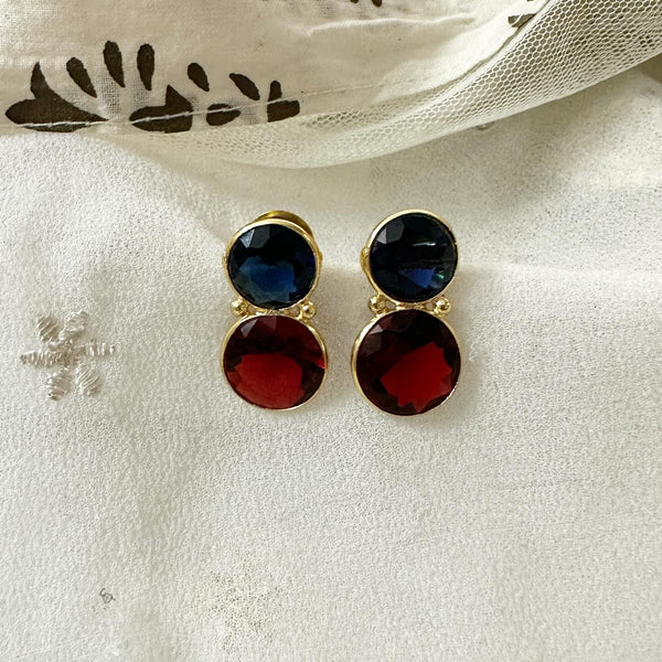 Double Dollops cut stone earrings