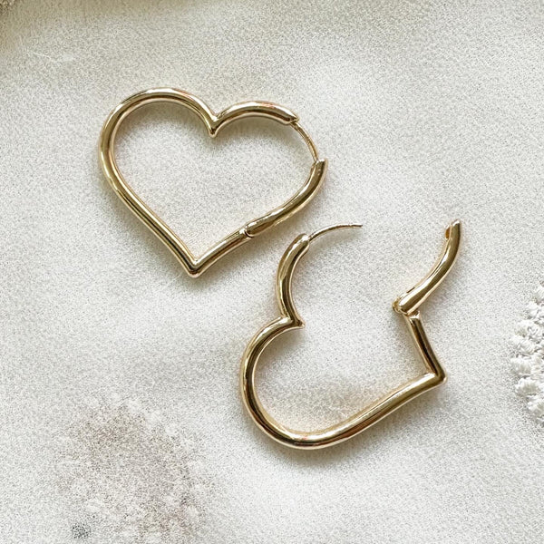 Heart hoop style earrings