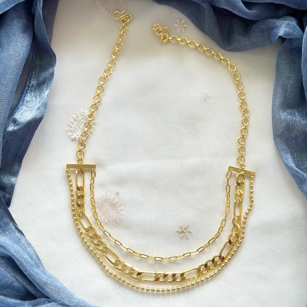 Gold Layered contemp neckpiece - Adorna