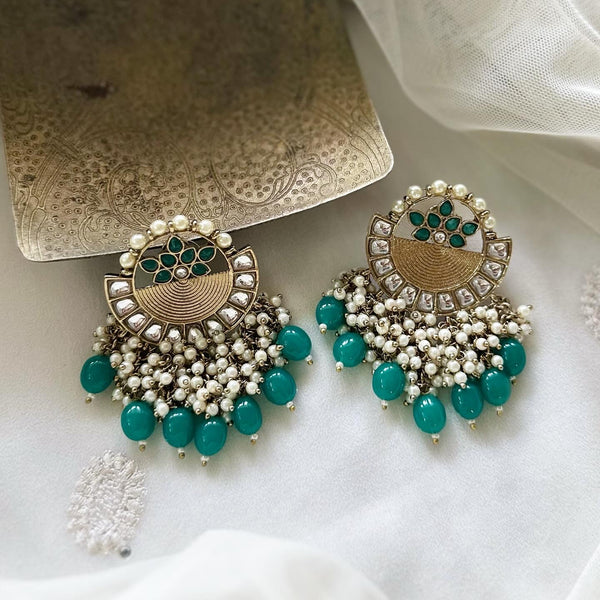 Polki Kundan Full circle Tassel earrings - Adorna