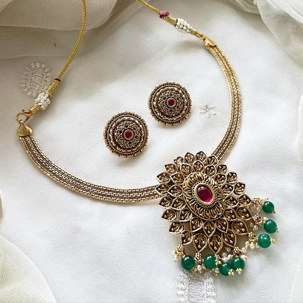 Antique Matte Oval Floral mesh set - Adorna