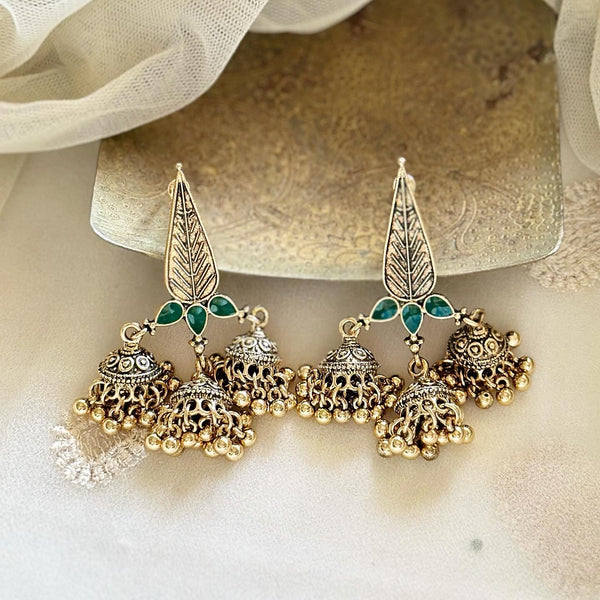 Thilak Antique Gold jumkha earrings