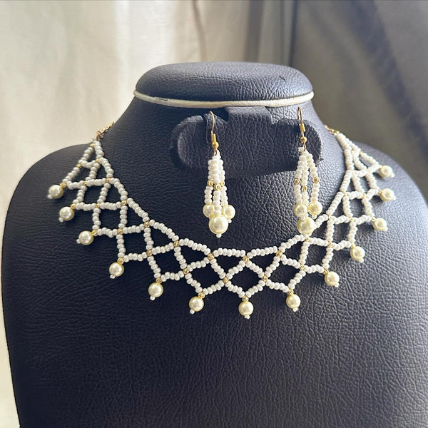 Sugar pearl beaded choker set