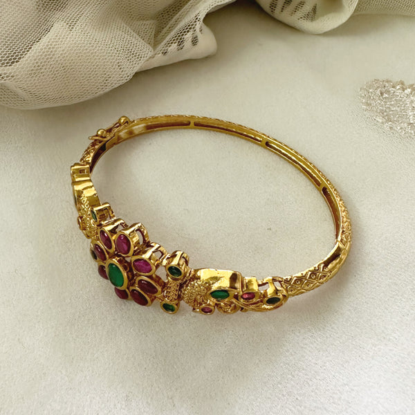 Floral Peacock Kemp Kada/bracelet