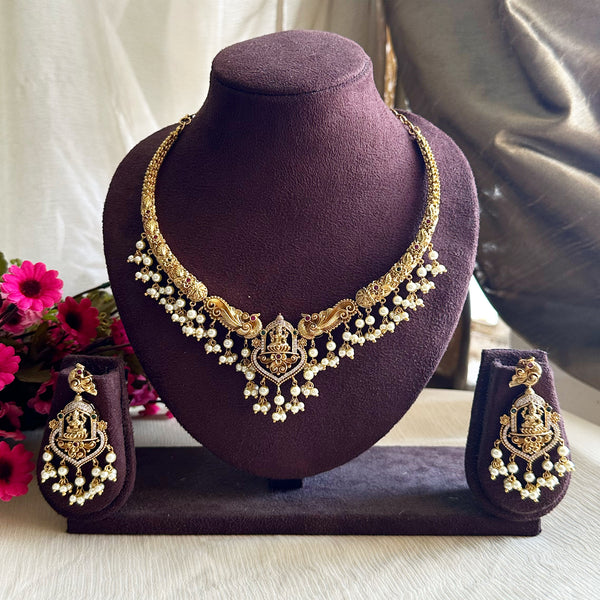 Antique Matte Lakshmi Peacock Designer pipe short set