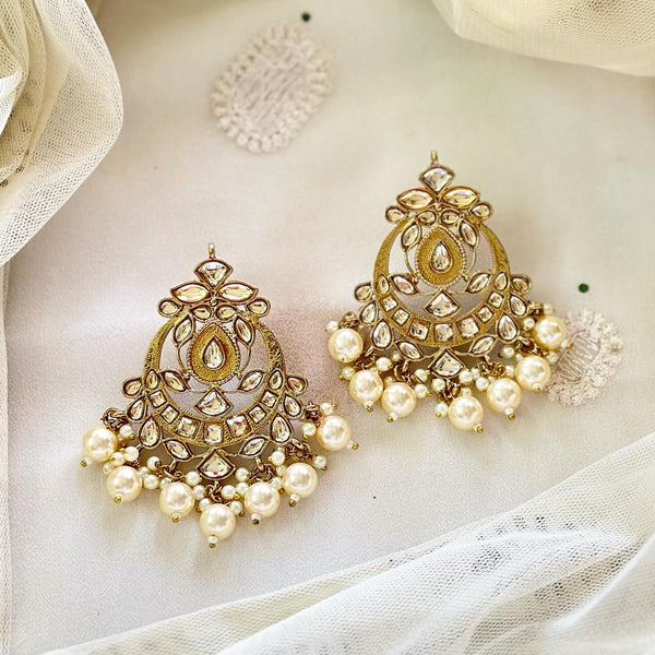 Polki Petal Chandbali earrings