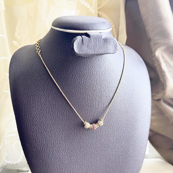 Sphere Matte CZ thin neckpiece