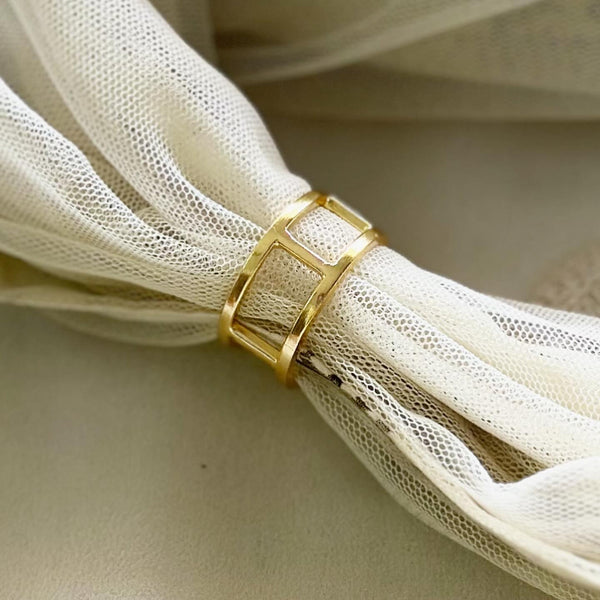 Bridges gold contemp finger ring (size adjustable)