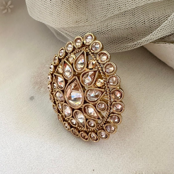 Mehendhi LCT Tear drop finger ring - size adjustable