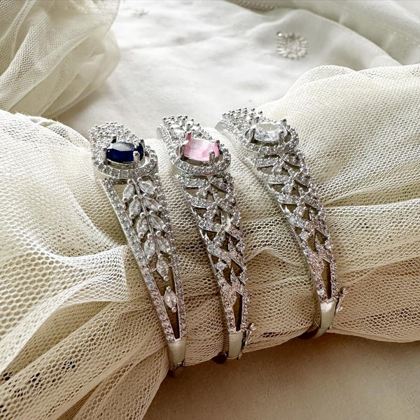 Silver CZ Oval bands bracelet
