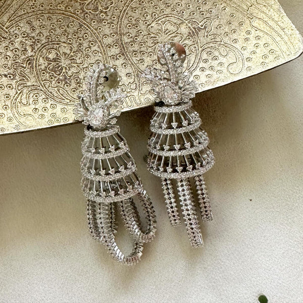 Silver Pine CZ tassle jumkhas