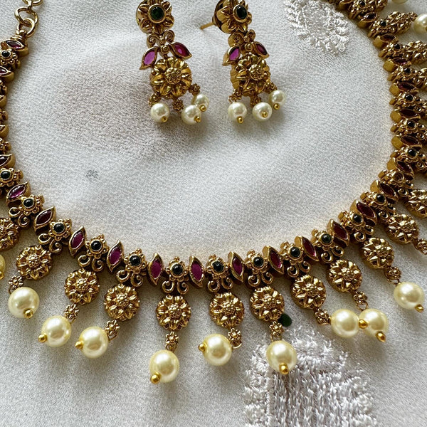 Antique matte Kemp Curved paisley mottu short set