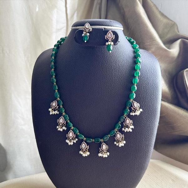 Victoria tear drops beaded mala set - Adorna